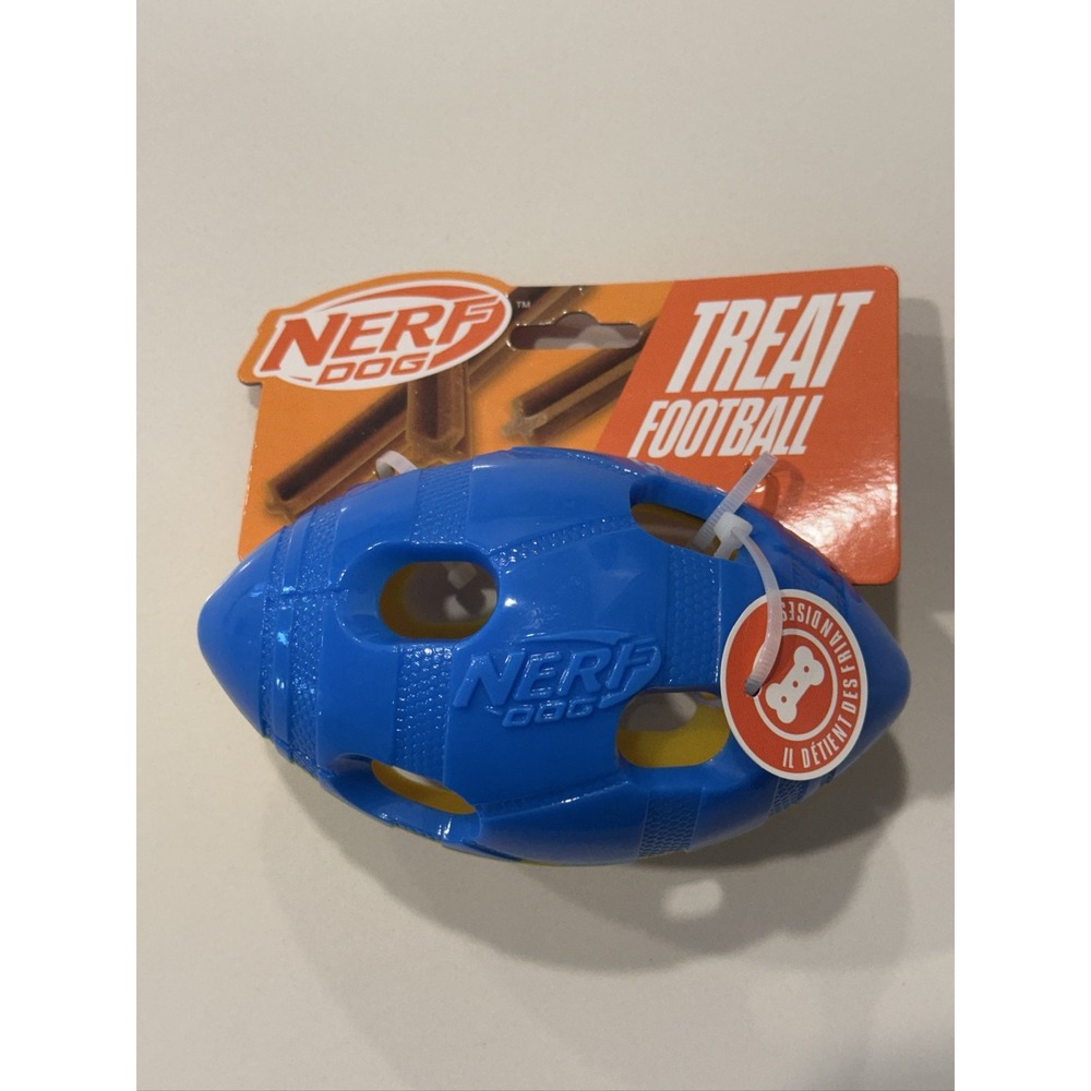 Nerf Dog Treat Football NF-4275 Dog Toy Treat Dispenser Includes Treats